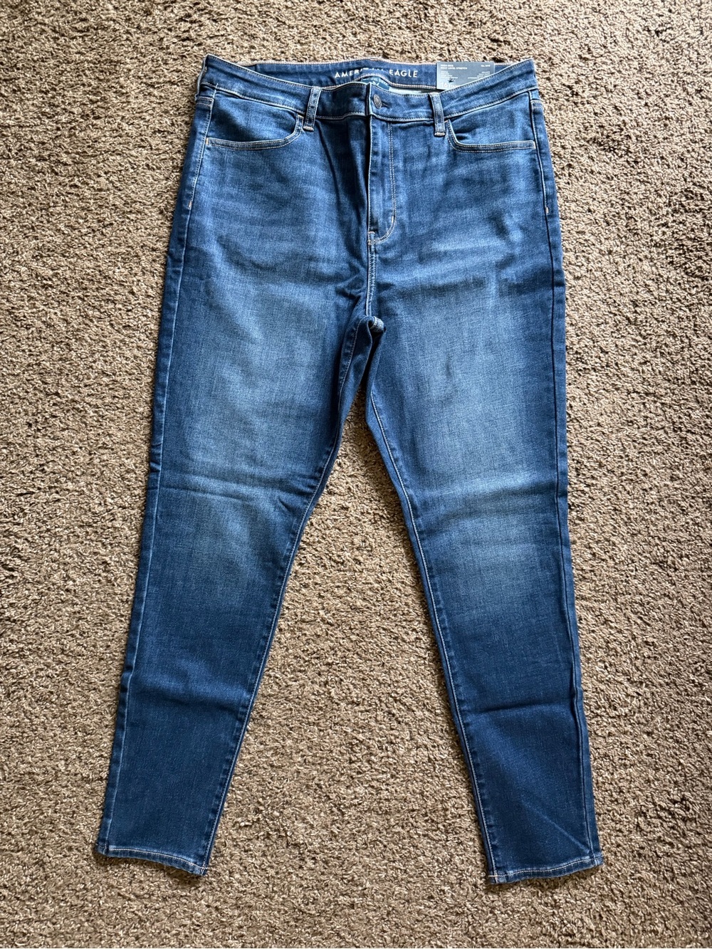 American Eagle Outfitters Women's Dark Blue High Rise Jeggings Size 16 Regular